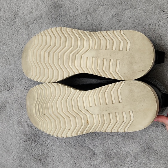 Steve Madden Black Boots Deelin Sz 11 Side Zipper & Lace Up - Picture 8 of 13